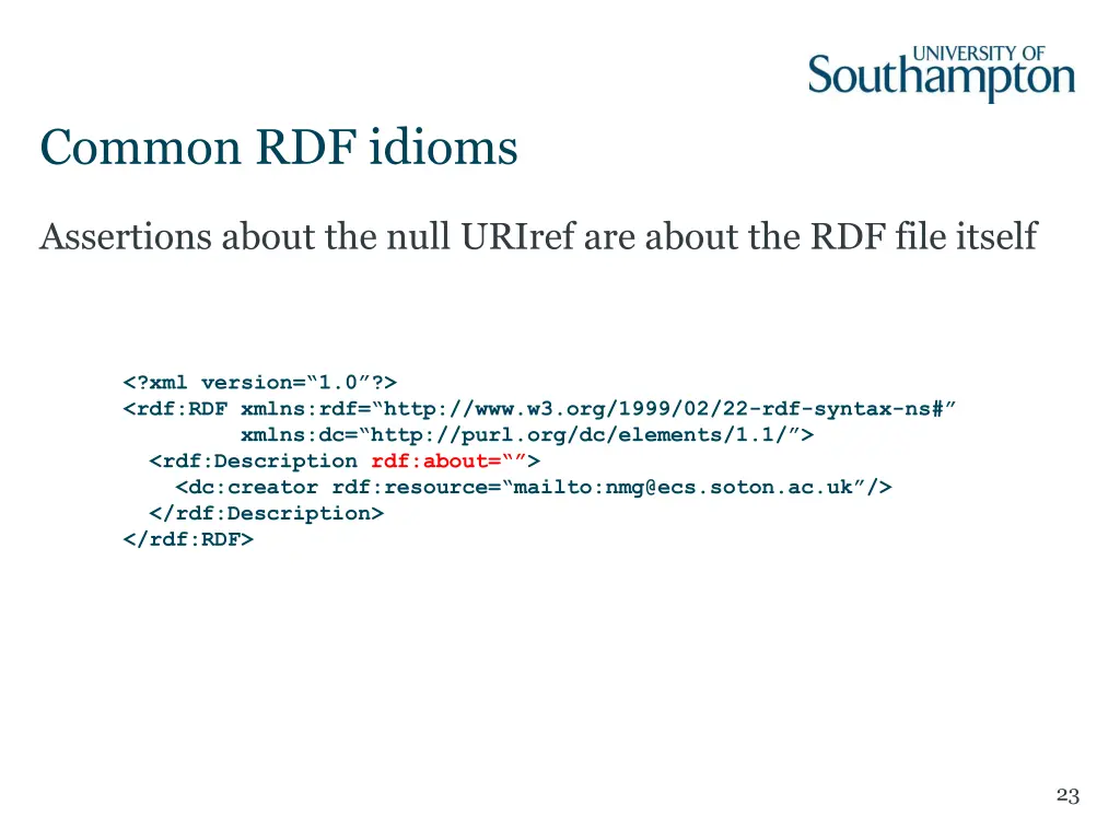 common rdf idioms