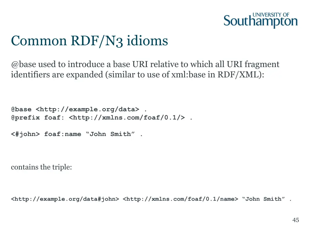common rdf n3 idioms 1