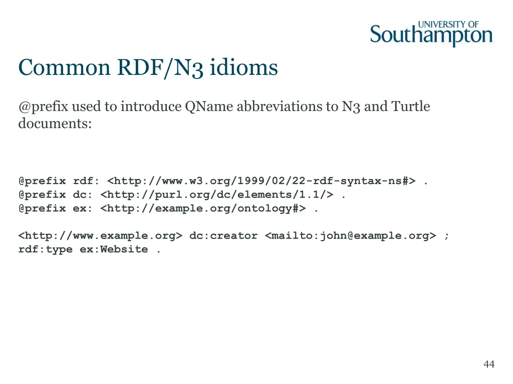 common rdf n3 idioms