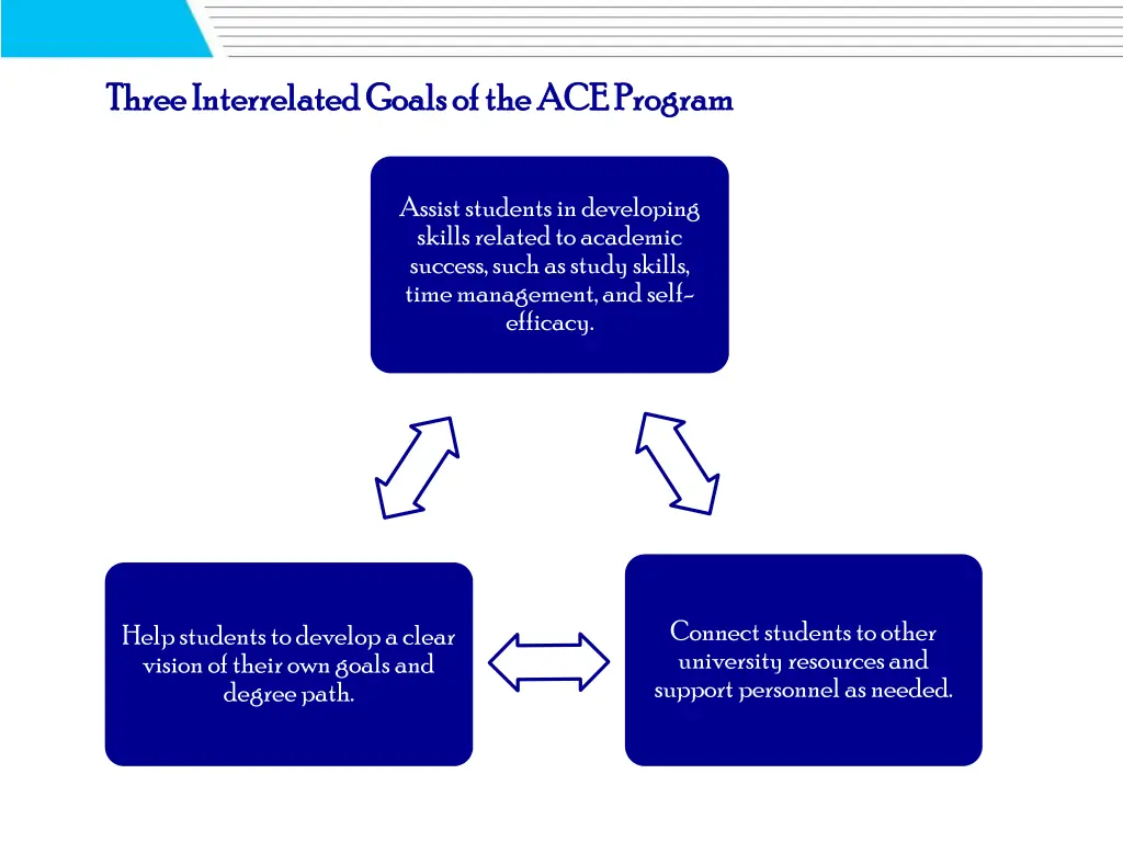 three interrelated goals of the ace program three