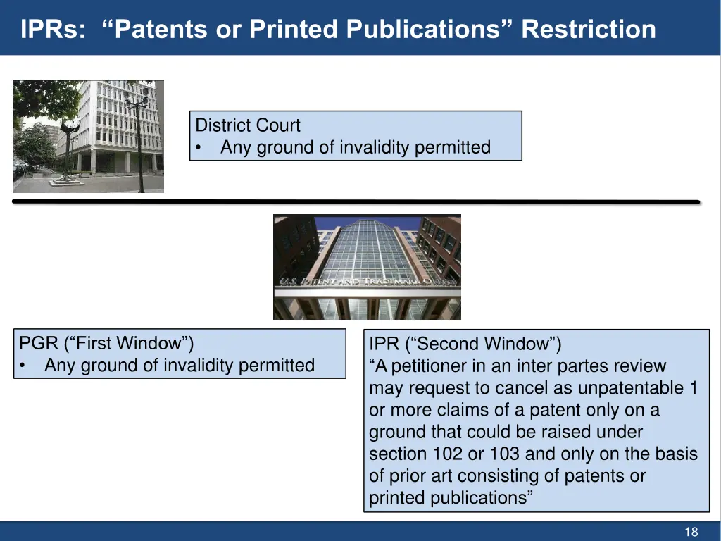 iprs patents or printed publications restriction