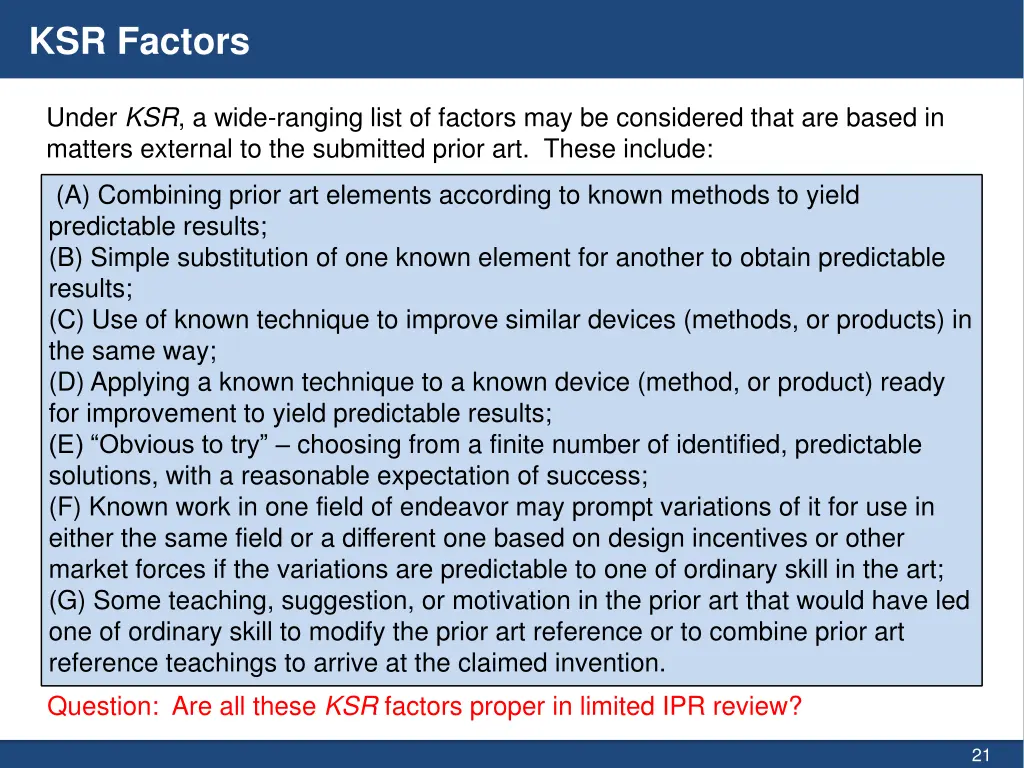 ksr factors