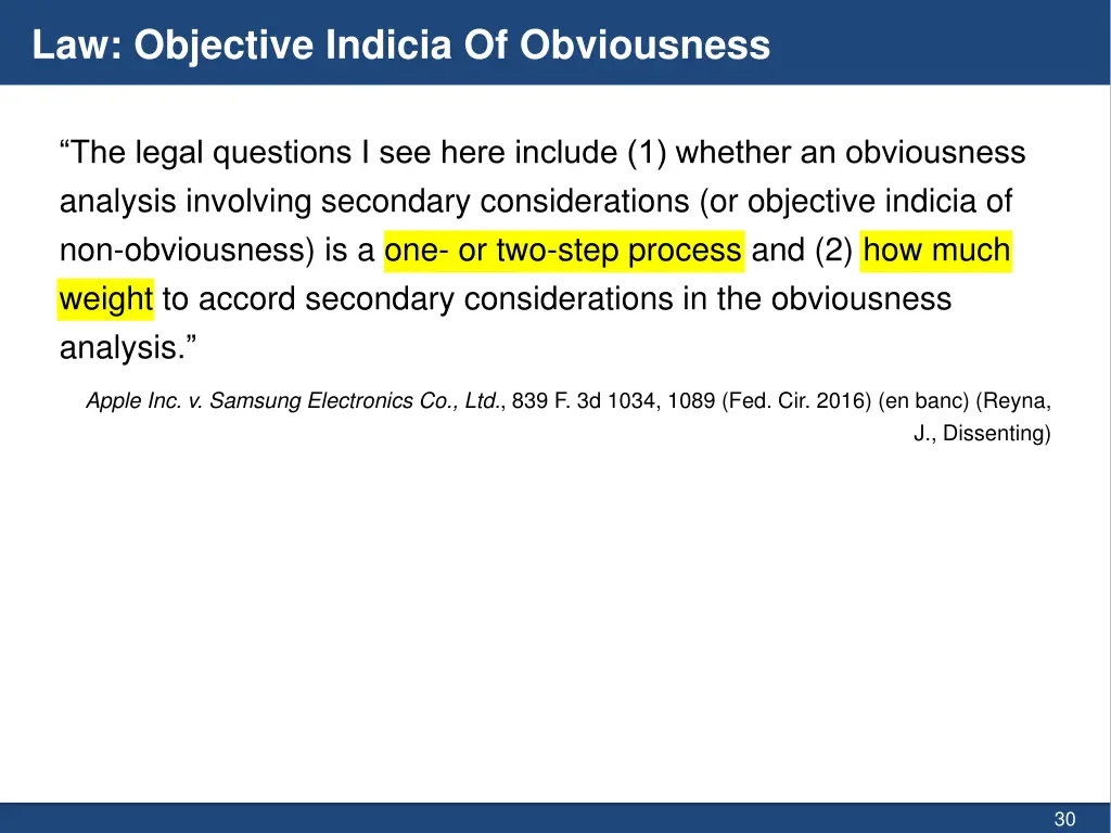 law objective indicia of obviousness