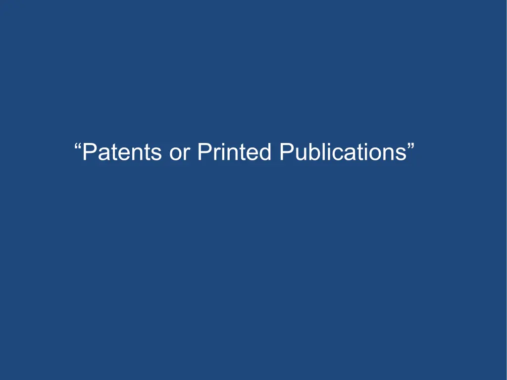 patents or printed publications