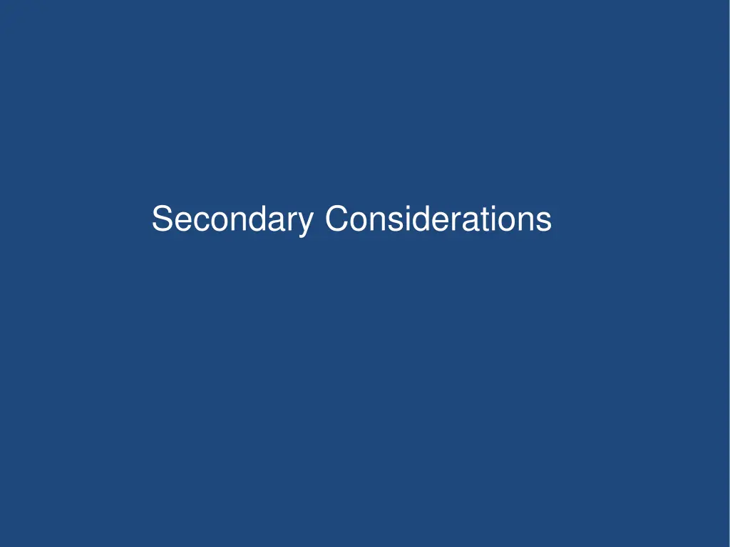 secondary considerations
