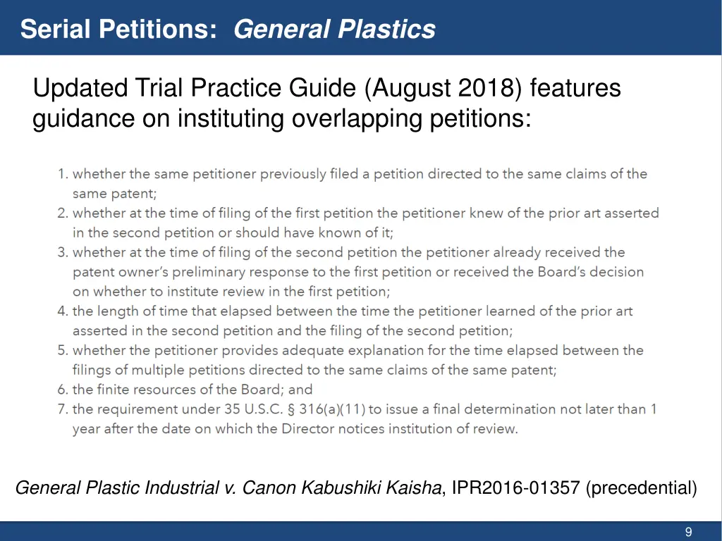 serial petitions general plastics