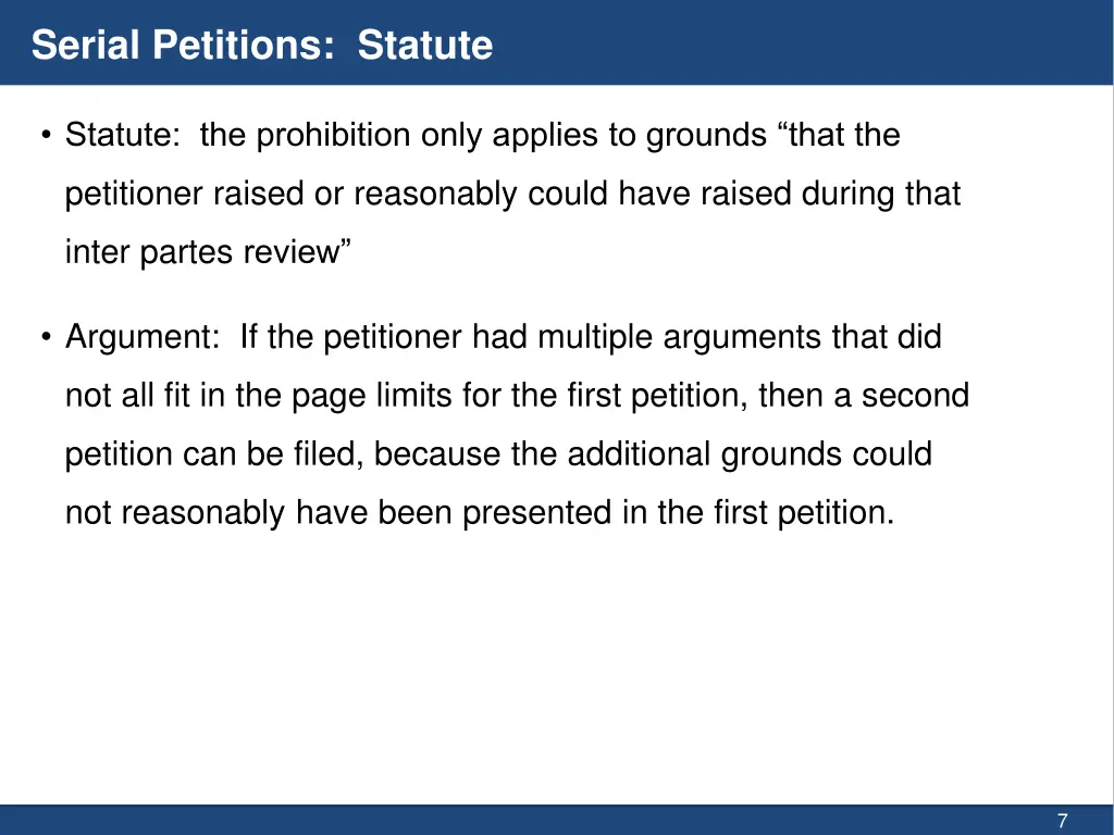 serial petitions statute 1