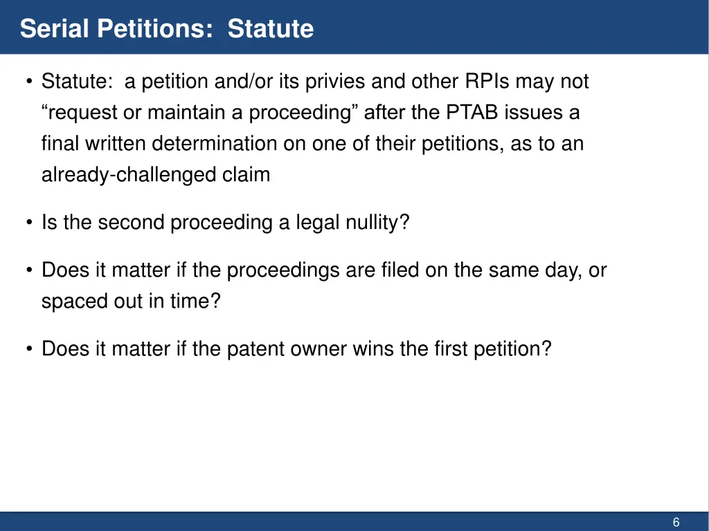 serial petitions statute