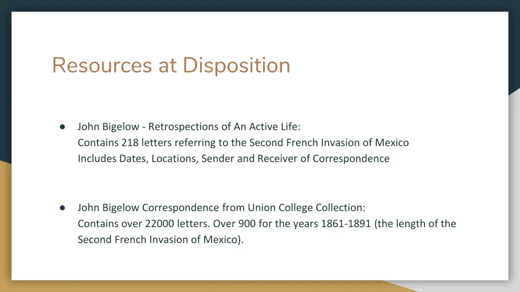 resources at disposition