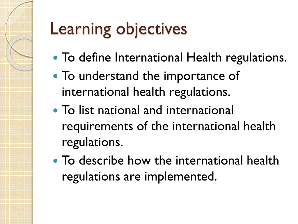 learning objectives