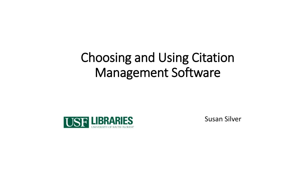 choosing and using citation choosing and using