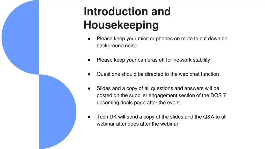 introduction and housekeeping