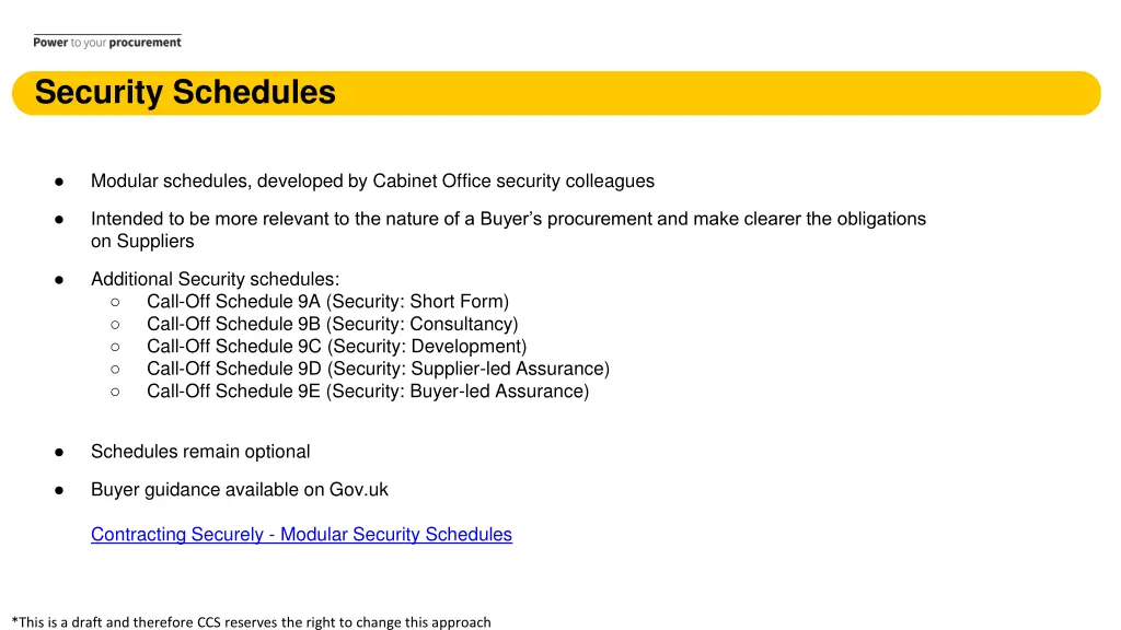 security schedules