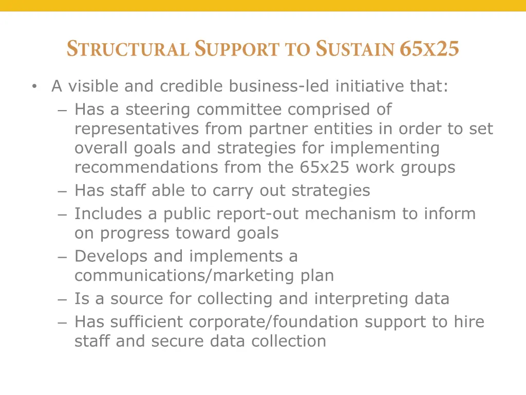 a visible and credible business led initiative