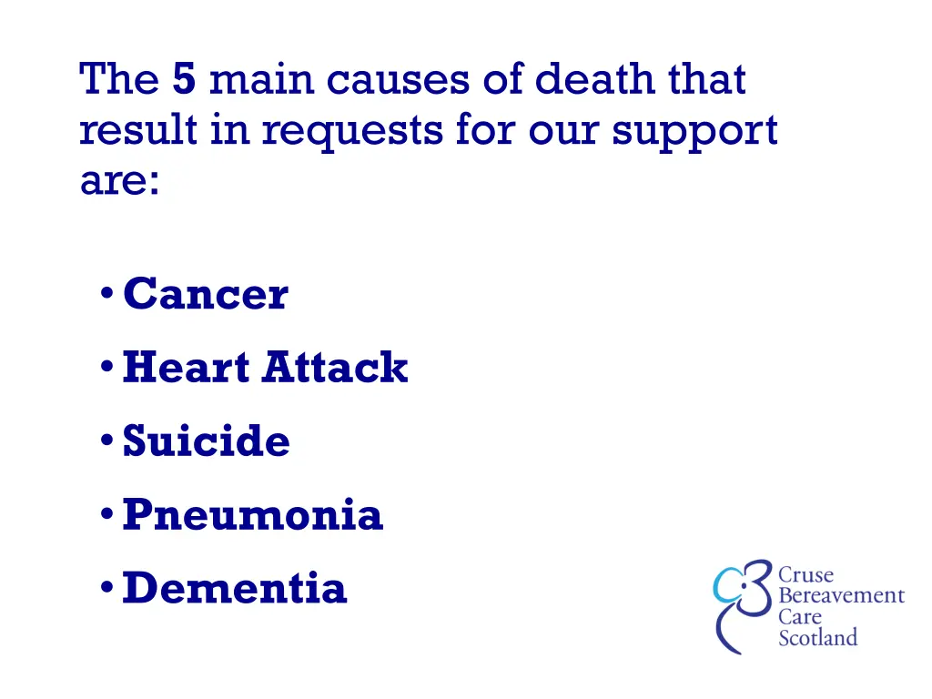 the 5 main causes of death that result