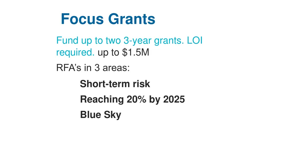 focus grants