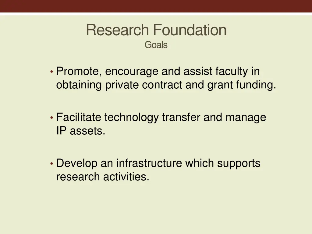 research foundation goals