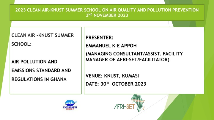 2023 clean air knust summer school on air quality