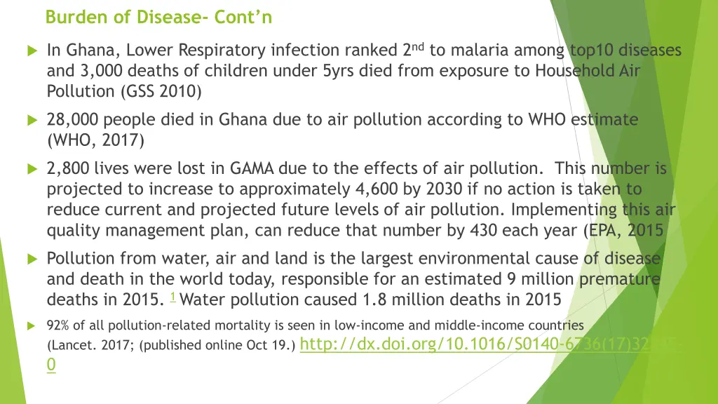 burden of disease cont n