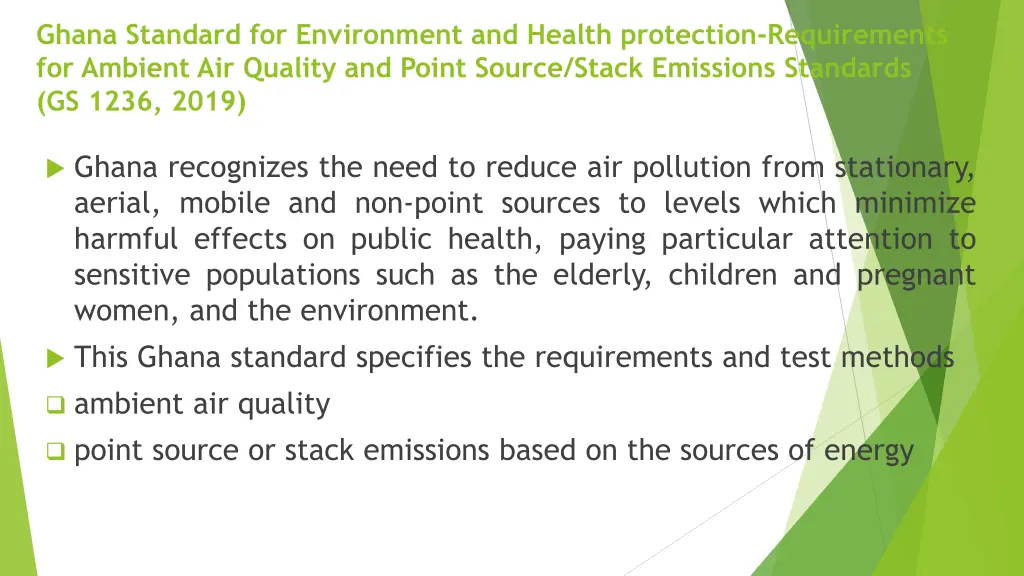 ghana standard for environment and health