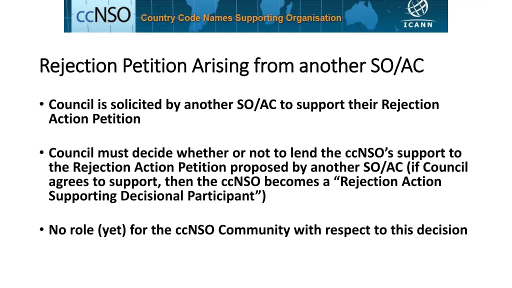 rejection petition arising from another