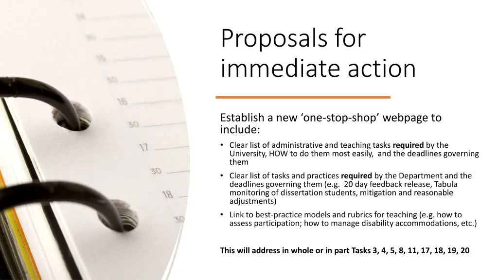 proposals for immediate action 2