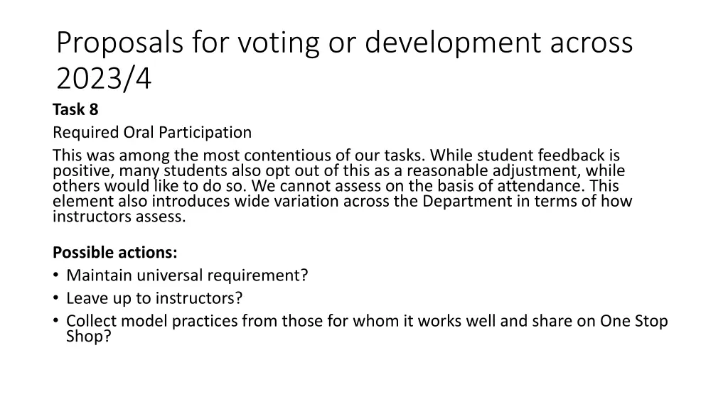 proposals for voting or development across 2023