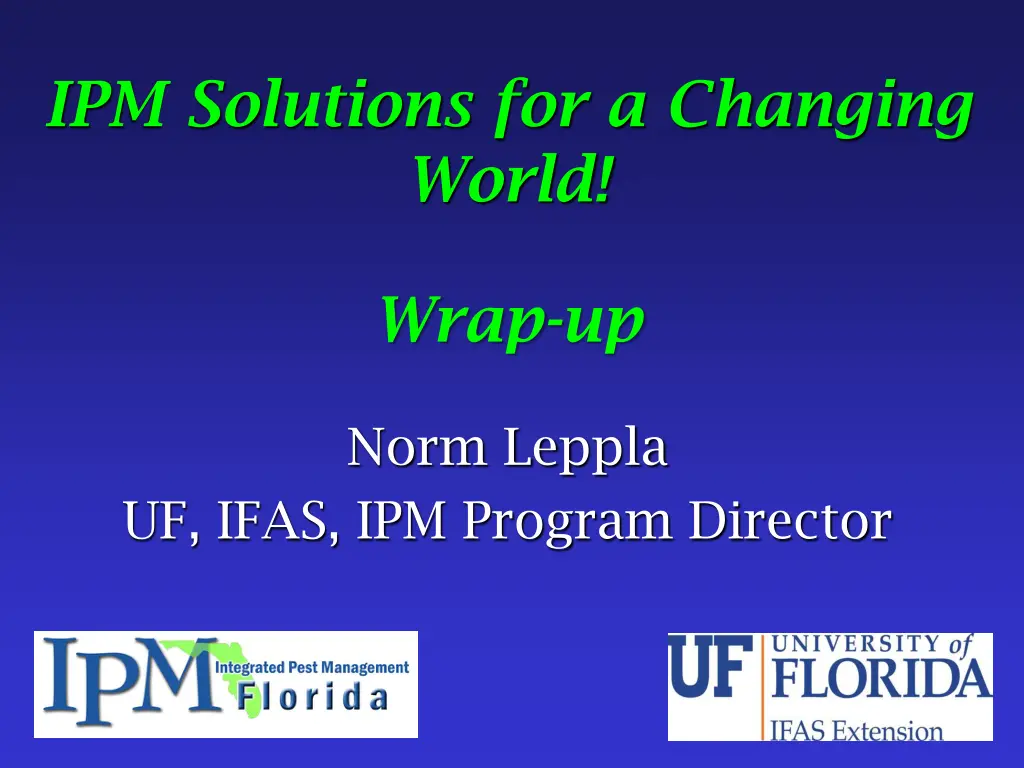 ipm solutions for a changing world