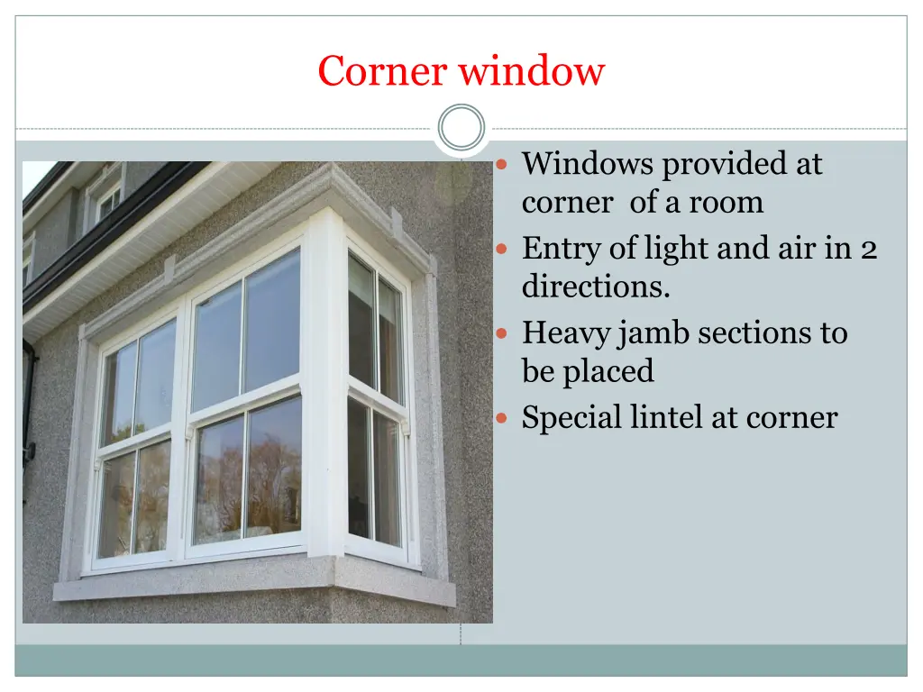 corner window