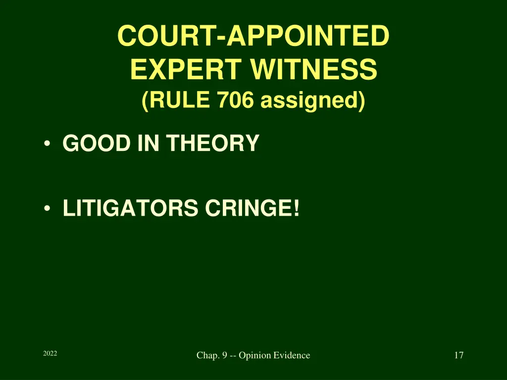 court appointed expert witness rule 706 assigned