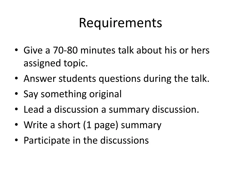 requirements 1