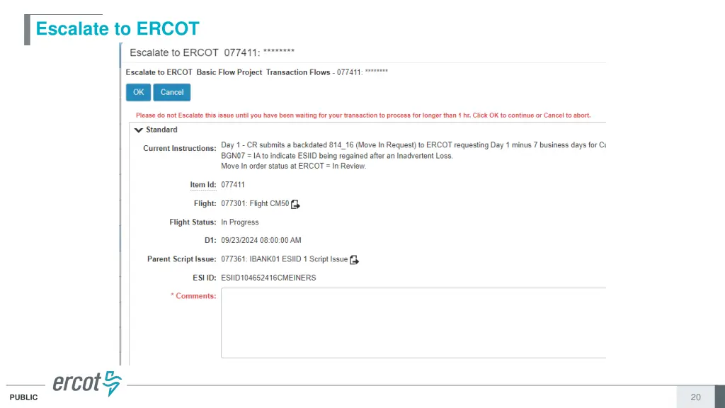 escalate to ercot
