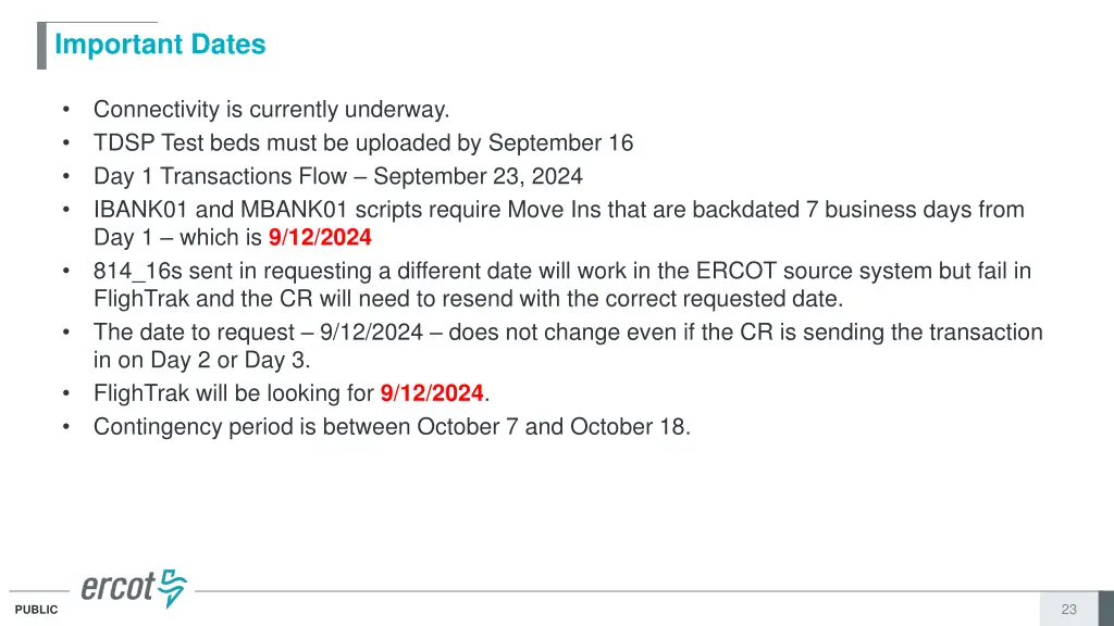 important dates