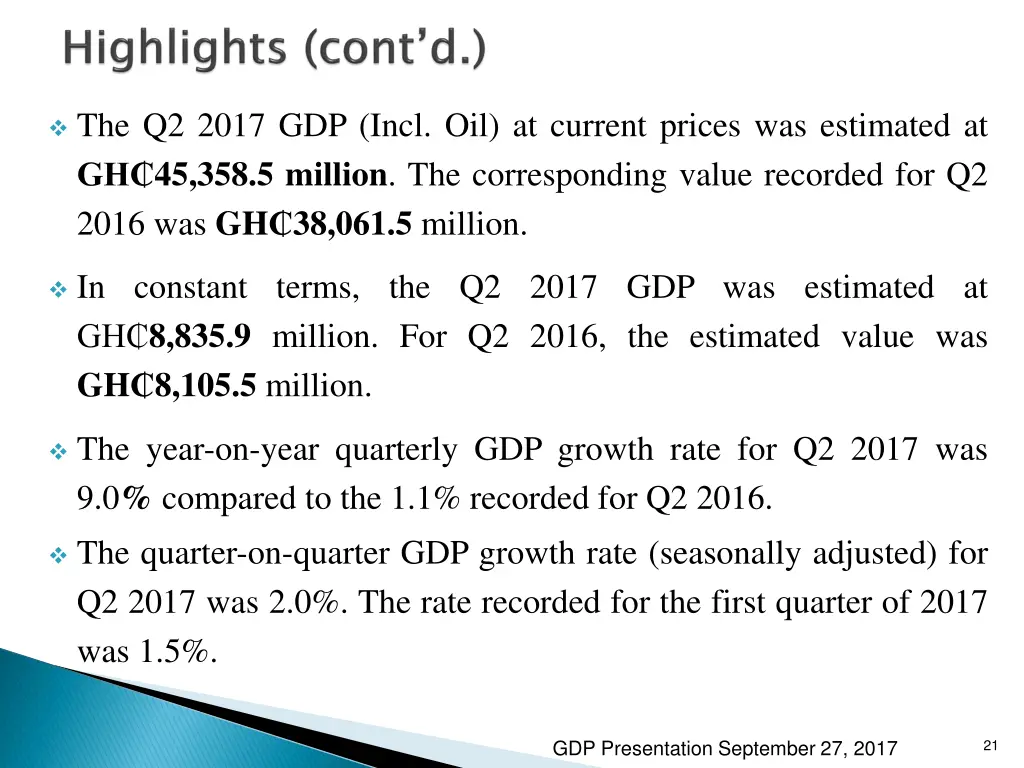 the q2 2017 gdp incl oil at current prices