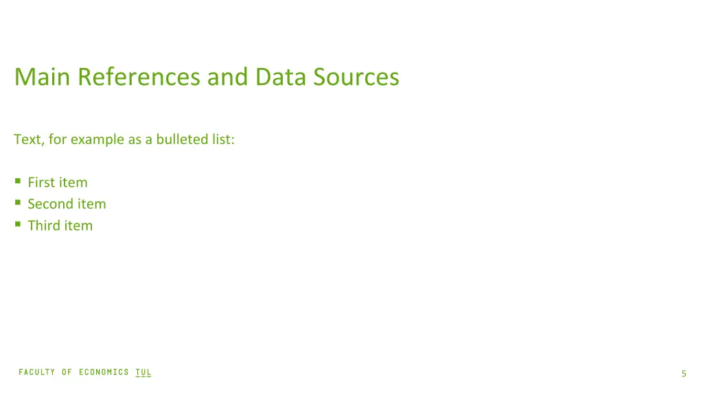 main references and data sources