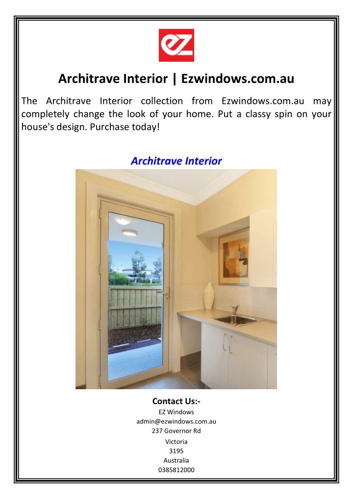 architrave interior ezwindows com au
