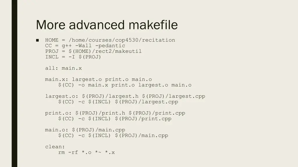 more advanced makefile