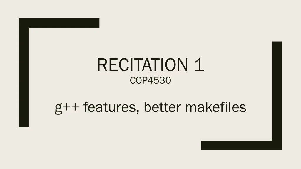 recitation 1 cop4530