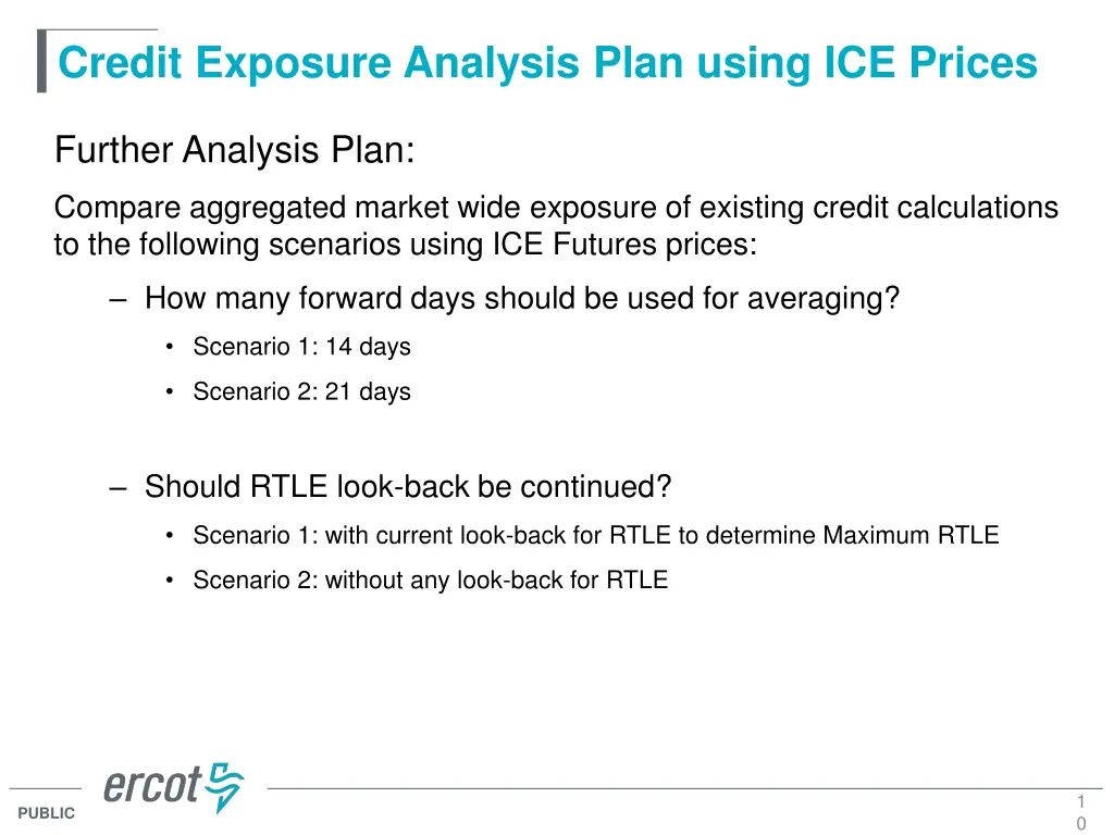 credit exposure analysis plan using ice prices 8