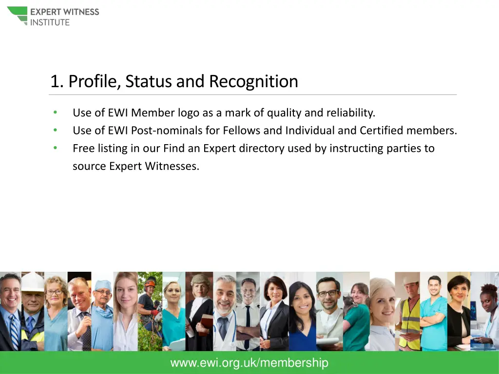 1 profile status and recognition
