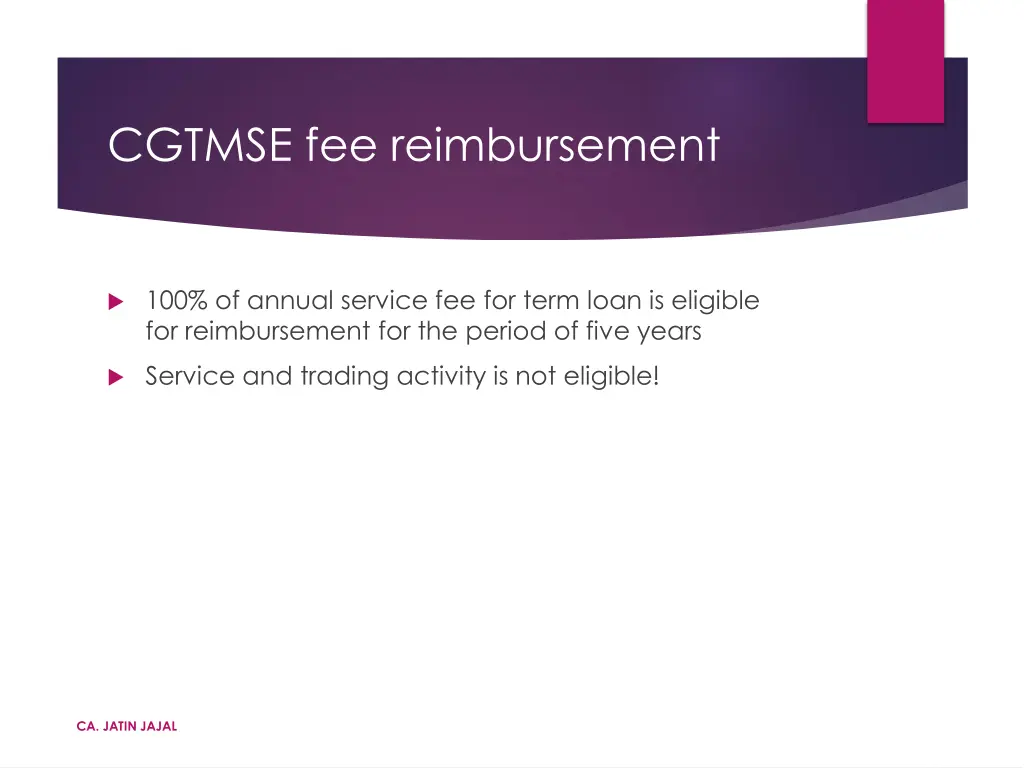 cgtmse fee reimbursement