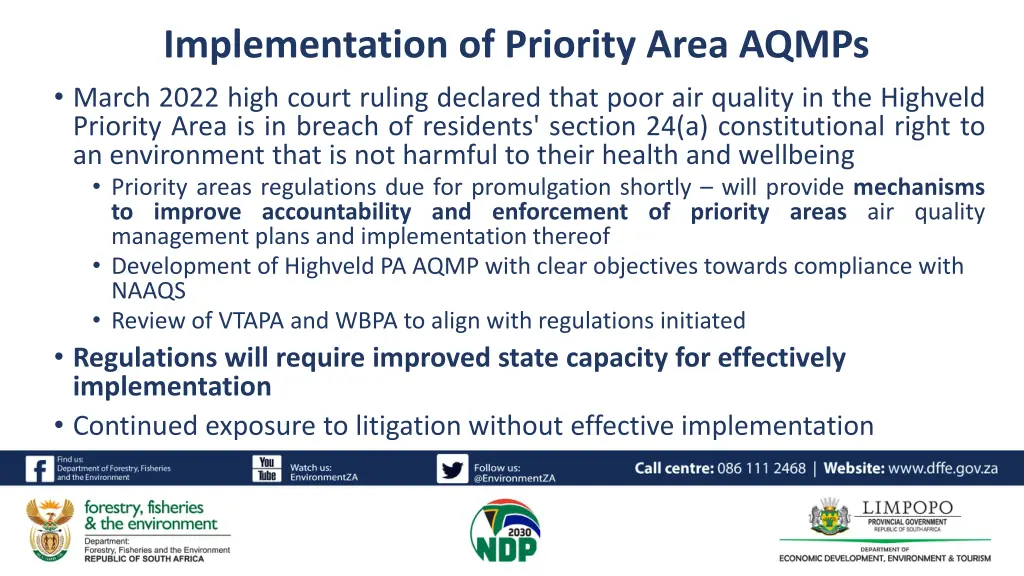 implementation of priority area aqmps march 2022