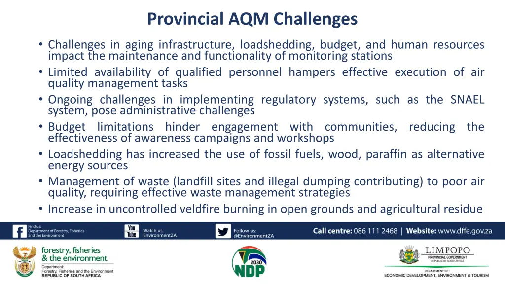 provincial aqm challenges