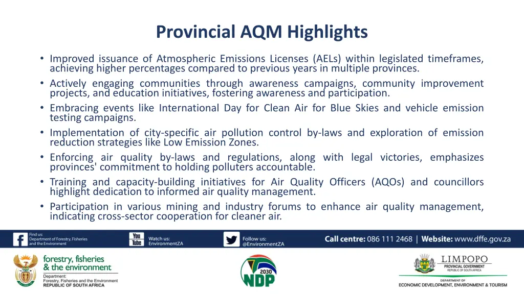 provincial aqm highlights