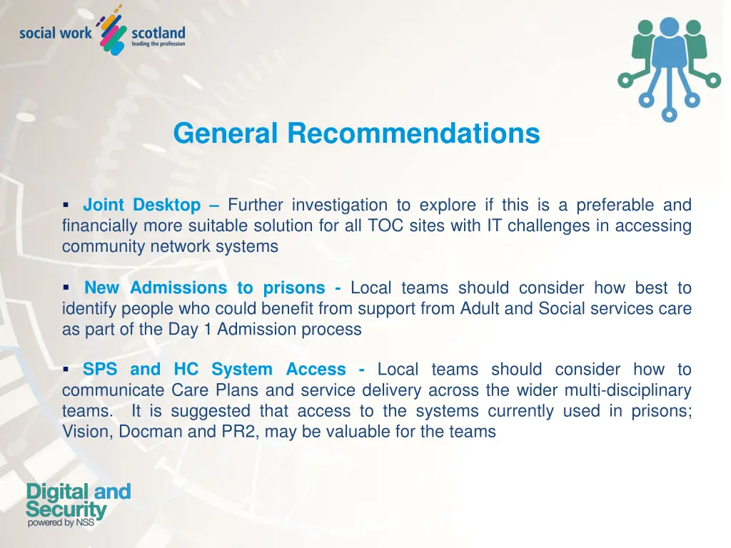 general recommendations