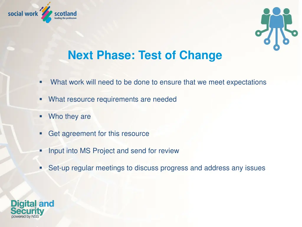 next phase test of change 1