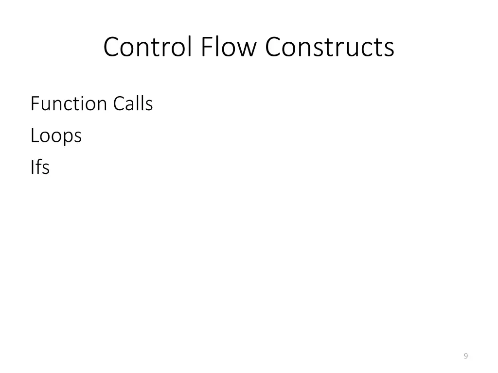 control flow constructs