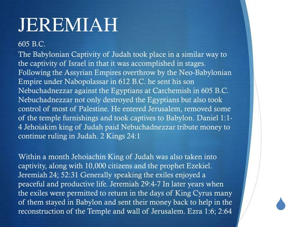 jeremiah 605 b c the babylonian captivity