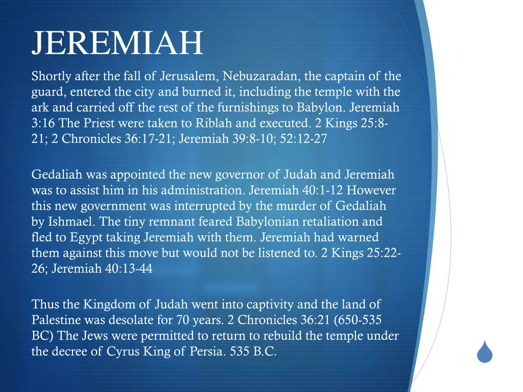 jeremiah shortly after the fall of jerusalem
