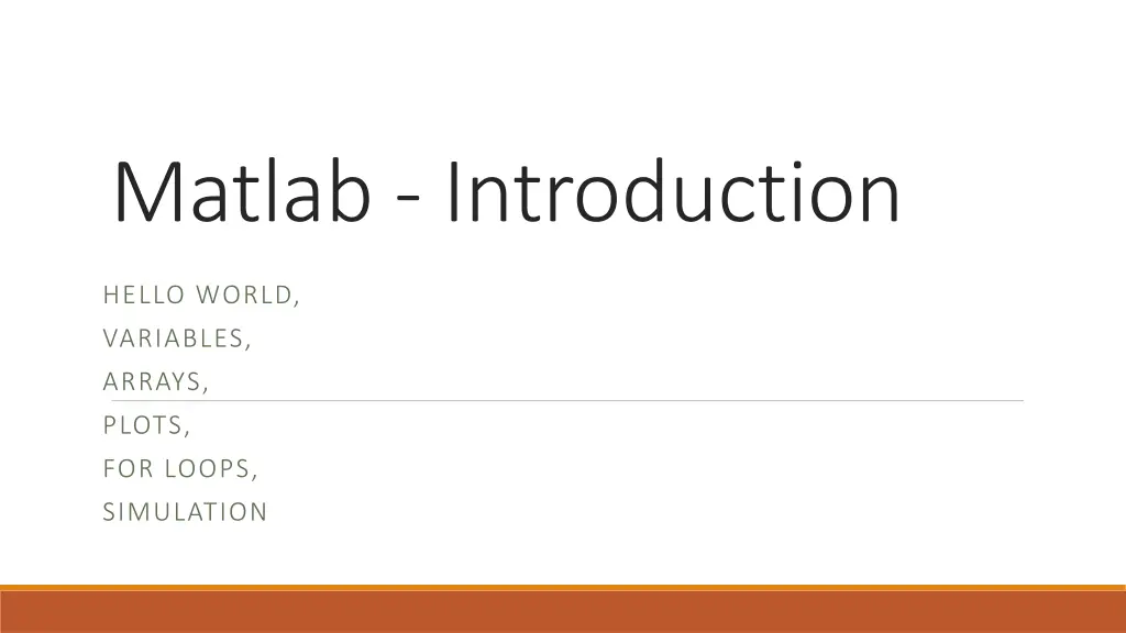 matlab introduction